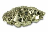 Gleaming Striated Pyrite Crystal Cluster - Peru #291914-1